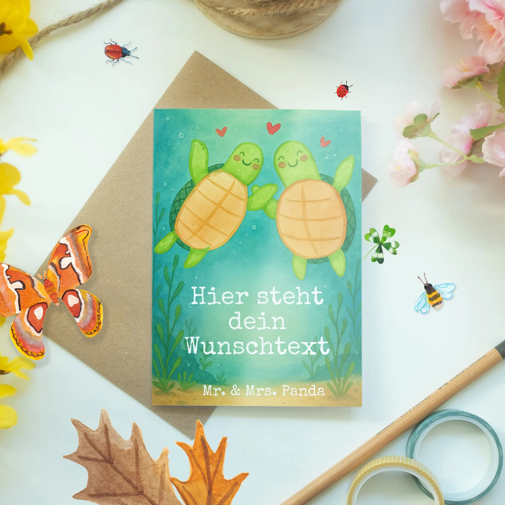 Personalised greetings card żółwie para Design Personalisiertere Klappkarte, Personalisierte Grußkarte, Grußkarten personalisiert, Grußkarte als Geldgeschenk, Personalisierte Glückwunschkarte, Personalisierte Karte, Grußkarte selber drucken, Grußkarte mit persönlichen Nachrichten, Grußkarte selbst gestalten, Grußkarte mit Namen, Personalisierte Geburtstagskarte, Personalisierte Einladungskarte, Personalisierte Hochzeitskarte, Liebe, Partner, Freund, Freundin, Ehemann, Ehefrau, Heiraten, Verlobung, Heiratsantrag, Liebesgeschenk, Jahrestag, Hocheitstag, Valentinstag, Geschenk für Frauen, für Männer, für Ehemann, Geschenk für Freundin, Geschenk für Partner, Liebesbeweis, Mitbringsel, Hochzeitstag