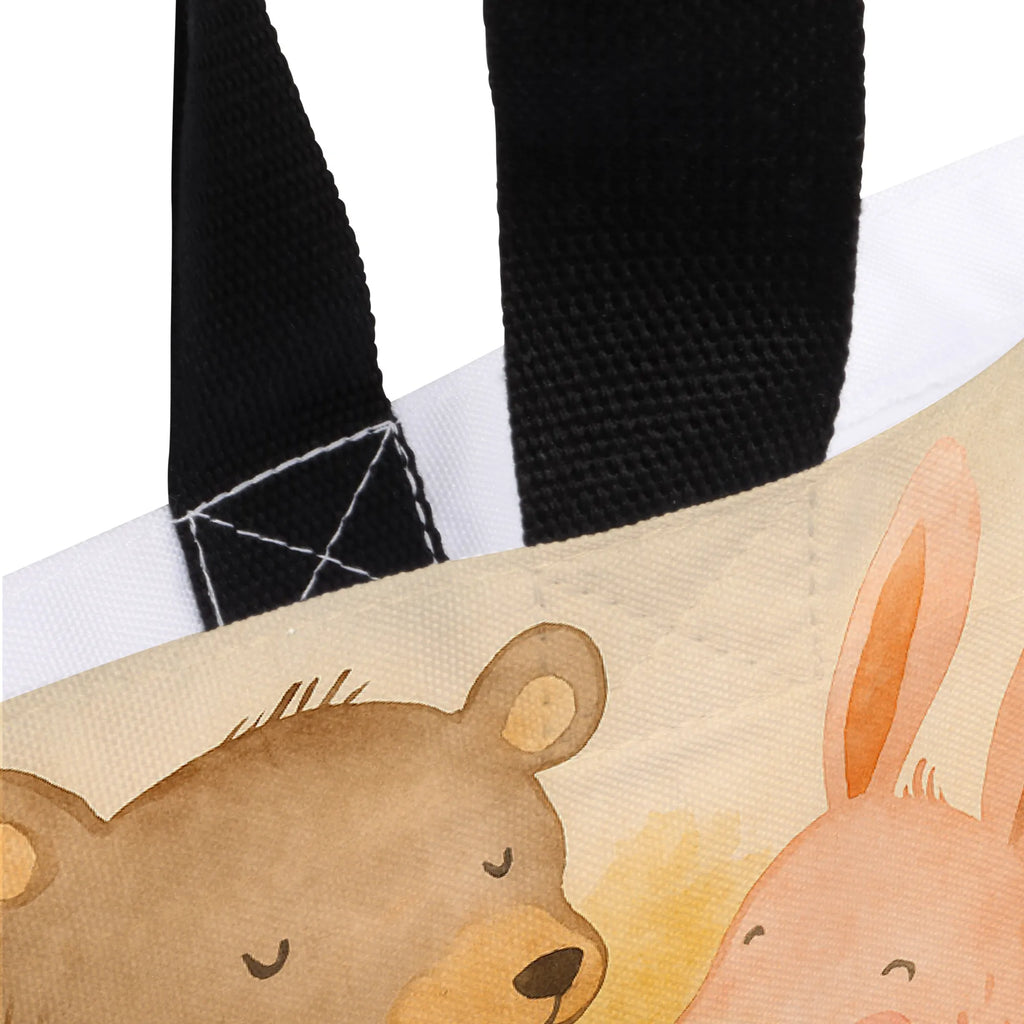 Shopper bear and rabbit Embrace Design Tasche, Schulbeutel, Alltagstasche, Einkaufsbeutel, Tragebeutel, Einkaufstasche, Freizeittasche, Beutel, Strandtasche, Shopper, Schultasche, Liebe, Partner, Freund, Freundin, Ehemann, Ehefrau, Heiraten, Verlobung, Heiratsantrag, Liebesgeschenk, Jahrestag, Hocheitstag, best friends, Bärchen, Freunde, bester Freund, Hase, Bär