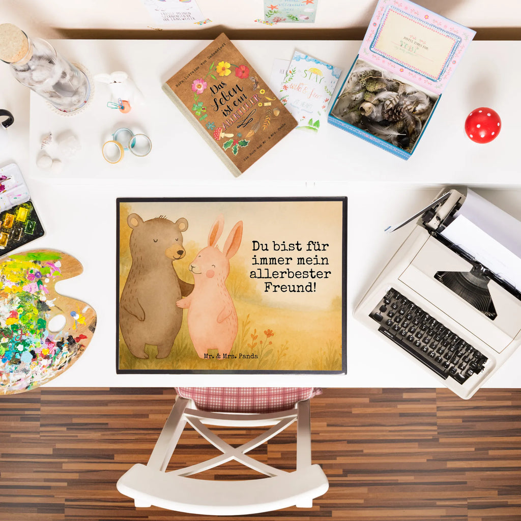Desk pad bear and rabbit Embrace Design Schreibunterlage, Schreibtischauflage, Bürobedarf, Büroartikel, Schreibwaren, Schreibtisch Unterlagen, Schreibtischunterlage Groß, Liebe, Partner, Freund, Freundin, Ehemann, Ehefrau, Heiraten, Verlobung, Heiratsantrag, Liebesgeschenk, Jahrestag, Hocheitstag, Freunde, bester Freund, Hase, Bär, Bärchen, best friends