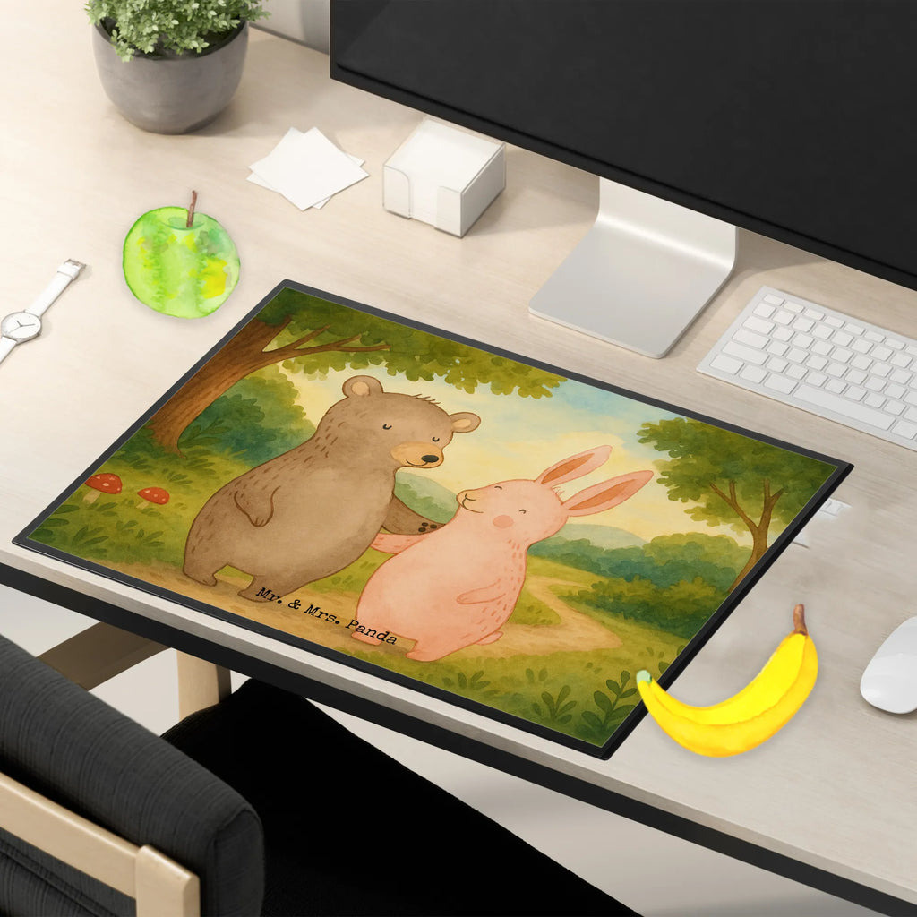 Desk pad bear and rabbit Embrace Design Schreibunterlage, Schreibtischauflage, Bürobedarf, Büroartikel, Schreibwaren, Schreibtisch Unterlagen, Schreibtischunterlage Groß, Liebe, Partner, Freund, Freundin, Ehemann, Ehefrau, Heiraten, Verlobung, Heiratsantrag, Liebesgeschenk, Jahrestag, Hocheitstag, Freunde, bester Freund, Hase, Bär, Bärchen, best friends