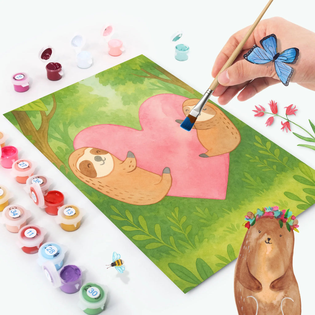 Malowanie według numerów leniwce Serce Design Miłość, partner, przyjaciel, przyjaciółka, mąż, żona, wesele, zaręczyny, prośba o rękę, prezent miłosny, rocznica, dzień ślubu