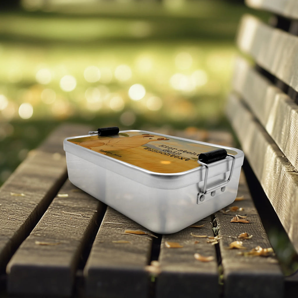 Personalisierte Metall Brotdose Erdmännchen Design Geschenk mit Namen, Schule, Brotbox, Brotdose mit Namen, Uni, Brotbox mit Namen, Kindergarten, Brotdose, Afrika, Wildtiere, Spruch, Afrikareise, Reisen, Traveling, Weltreise, Roadtrip, Erdmännchen