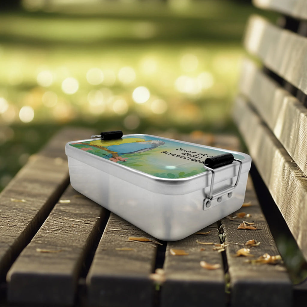 Spersonalizowany metalowy pojemnik na lunch Miłość papużki falistej Design Kindergarten, Uni, Brotdose, Schule, Brotbox mit Namen, Brotdose mit Namen, Brotbox, Geschenk mit Namen, Liebe, Partner, Freund, Freundin, Ehemann, Ehefrau, Heiraten, Verlobung, Heiratsantrag, Liebesgeschenk, Jahrestag, Hocheitstag, Kuscheln, Nähe, Vertrauen, Vögel, Wellensittich