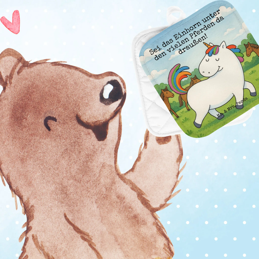 2er Set Topflappen  Einhorn Stolzieren Design Topflappen, Topfuntersetzer, Ofenhandschuh, Topflappen Set, Topflappen lustig, Topflappen mit Spruch, Ofenhandschuhe, Topfhandschuhe, Topfhandschuh, Topflappenset, Topflappen 2er Set, Schöne Topflappen, Einhorn, Einhörner, Einhorn Deko, Unicorn, stolz, anders, bunt, Pferd, Reiter, Reiten, Freundin, Geschenk