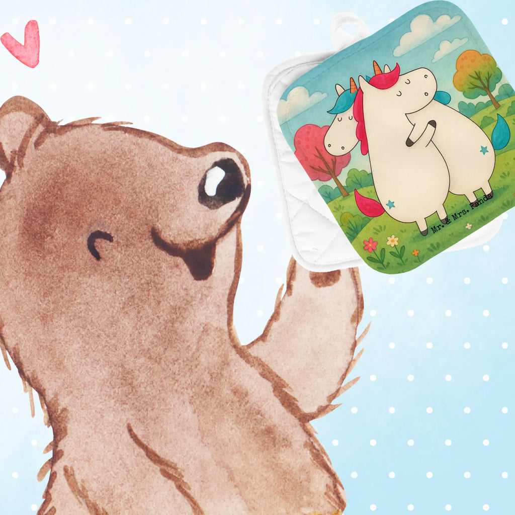 2-elementowy zestaw podkładek pod garnki Jednorożce Przytulanie Design Topfhandschuh, Ofenhandschuh, Ofenhandschuhe, Topfhandschuhe, Topflappenset, Schöne Topflappen, Topflappen 2er Set, Topfuntersetzer, Topflappen lustig, Topflappen, Topflappen Set, Topflappen mit Spruch, Einhorn, Einhörner, Einhorn Deko, Unicorn, Schwester, Liebe, Schwestern, Geschwister, Familie, Sister, Freundin, Freundinnen, BFF