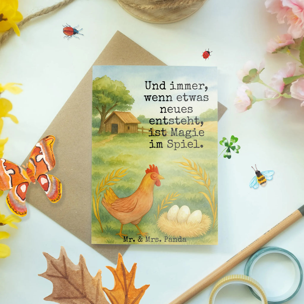 Kartka okolicznościowa kurczak Dumny Design Klappkarte, Hochzeitskarte, Geburtstagskarte, Einladungskarte, Glückwunschkarte, Grußkarte, Karte, Ansichtskarten, Bauernhof, Hoftiere, Landwirt, Landwirtin, Motivation, Henne, Eier, Hühner, Landleben, Magie, Geburt, Hof, Hahn, Schwangerschaft, Spruch