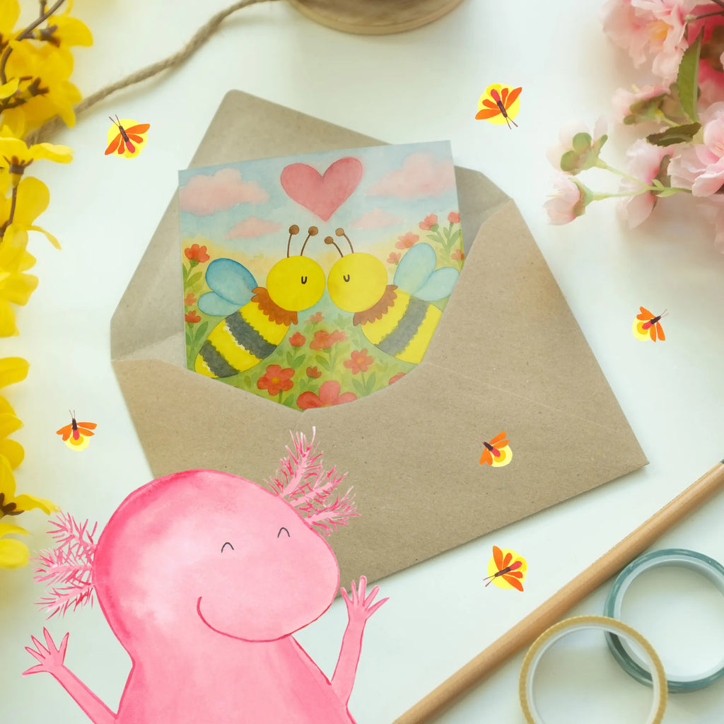 Grußkarte Biene Liebe Design Karte, Grußkarte, Klappkarte, Ansichtskarten, Geburtstagskarte, Glückwunschkarte, Einladungskarte, Hochzeitskarte, Biene, Wespe, Hummel