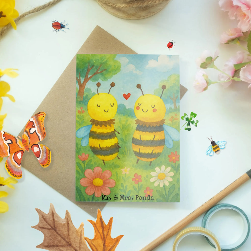 Greetings card bee In love Design Einladungskarte, Glückwunschkarte, Ansichtskarten, Geburtstagskarte, Karte, Klappkarte, Hochzeitskarte, Grußkarte, Biene, Wespe, Hummel