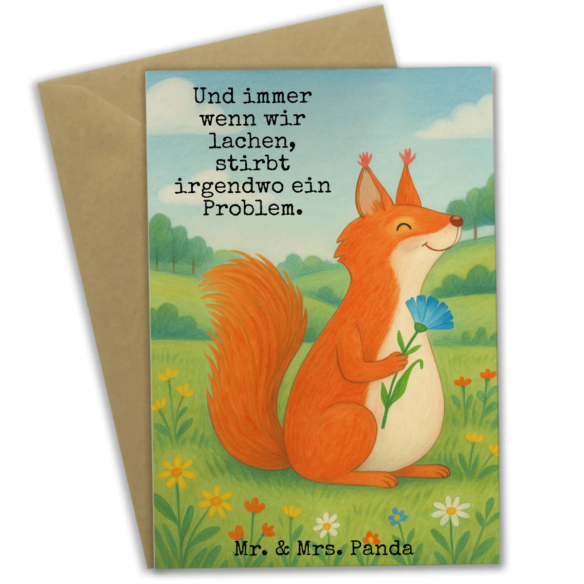 Greetings card Squirrel flower Design card, gift ideas, gifts, small animals, cute, cute animal motives, hand drawn, funny sayings, good mood, special gifts, animal lover, laughter, happy saying, positive saying, fun, motivation pictures, Squirrel, motivation sayings, saying decoration