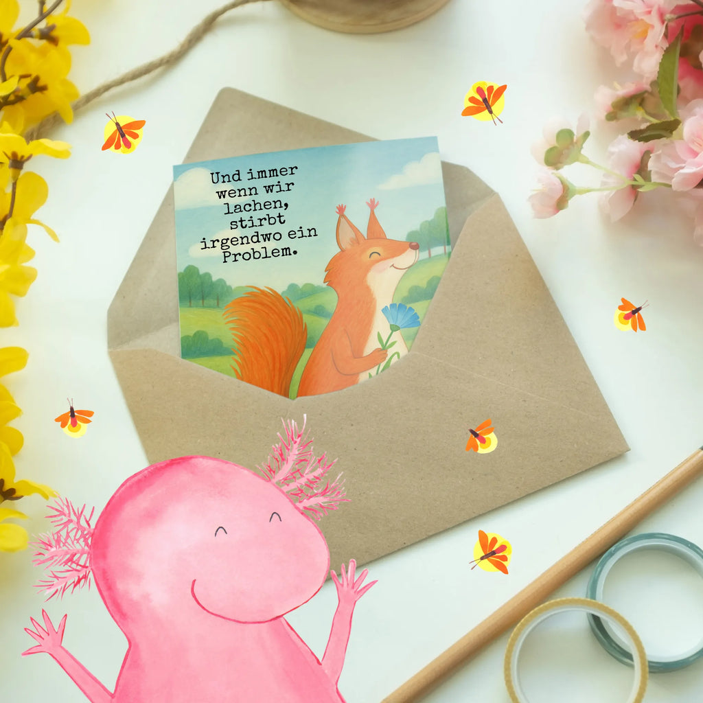 Grußkarte Eichhörnchen Blume Design Grußkarte, Klappkarte, Einladungskarte, Glückwunschkarte, Hochzeitskarte, Geburtstagskarte, Karte, Ansichtskarten, Tiermotive, Gute Laune, lustige Sprüche, Tiere, Eichhörnchen, Eichhorn, Spruch positiv, Lachen, Spaß, Motivation Sprüche, Motivation Bilder, glücklich Spruch, Spruch Deko