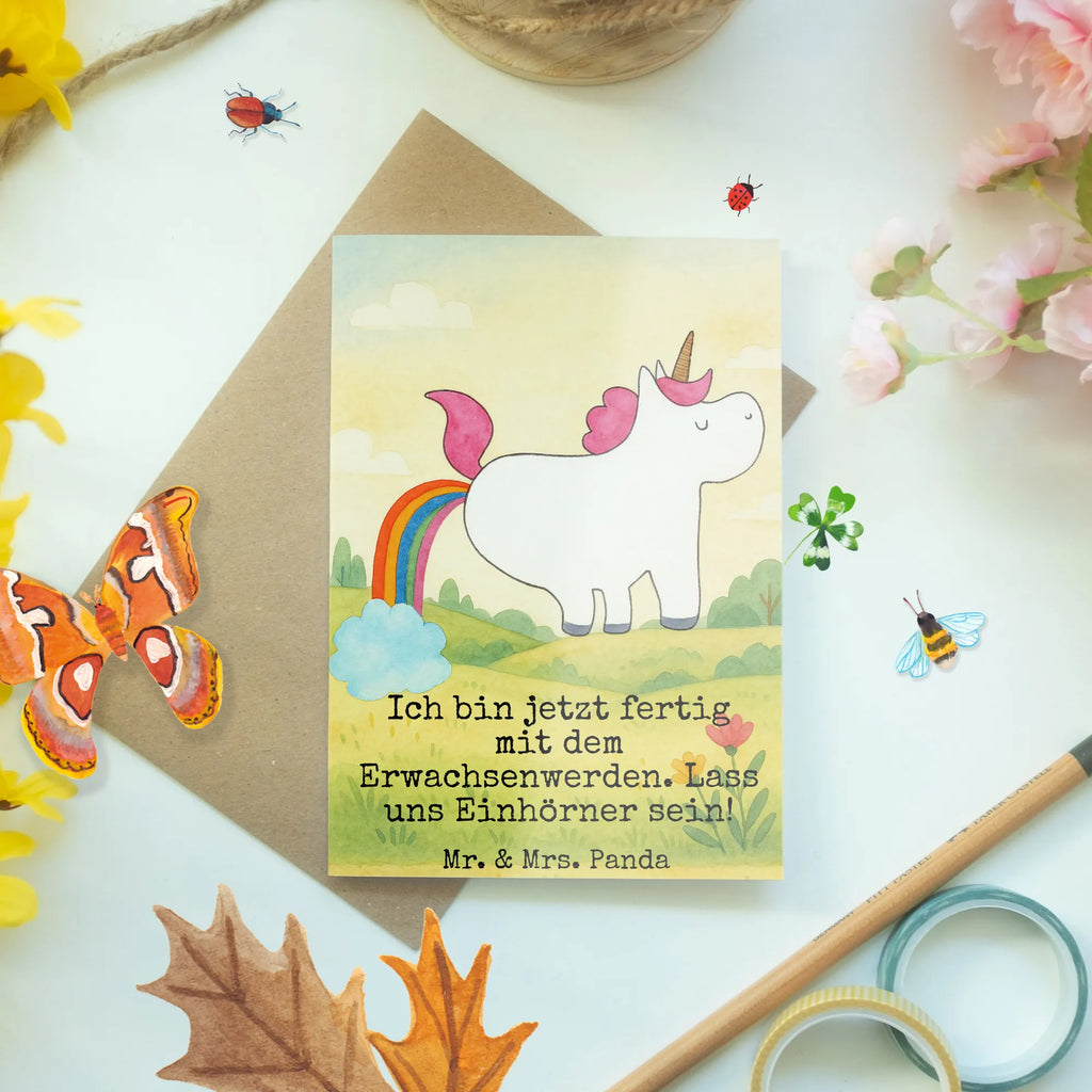 Greetings card unicorn fart Design Grußkarte, Klappkarte, Einladungskarte, Glückwunschkarte, Hochzeitskarte, Geburtstagskarte, Karte, Ansichtskarten, Einhorn, Einhörner, Einhorn Deko, Unicorn, Pups, Regenbogen, Glitzer, Einhornpower, Erwachsenwerden, Spaß, lustig, Freundin