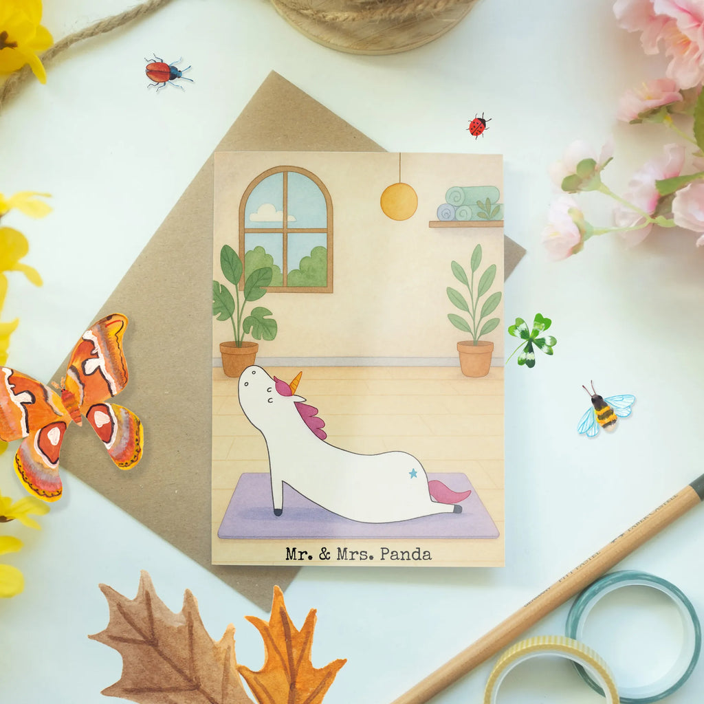 Greetings card unicorn yoga Design Ansichtskarten, Hochzeitskarte, Grußkarte, Geburtstagskarte, Klappkarte, Karte, Einladungskarte, Glückwunschkarte, Einhorn, Einhörner, Einhorn Deko, Unicorn, lustig, Yogamatte, Joga, Sport, Entspannung, süß, Yoga, witzig, Namaste, Achtsamkeit