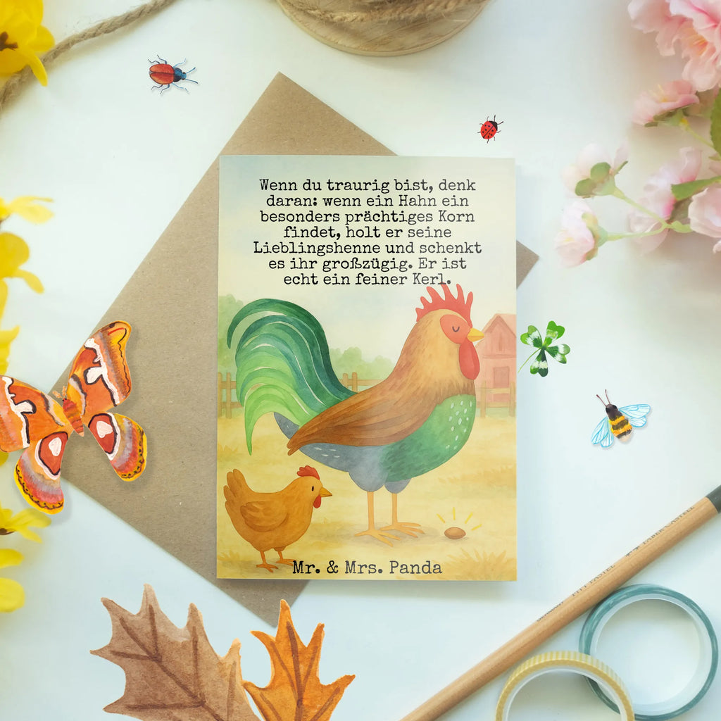 Greetings card Faucet grain Design Grußkarte, Klappkarte, Einladungskarte, Glückwunschkarte, Hochzeitskarte, Geburtstagskarte, Karte, Ansichtskarten, Bauernhof, Hoftiere, Landwirt, Landwirtin, Hahn, Korn, Henne, Eier, Natur