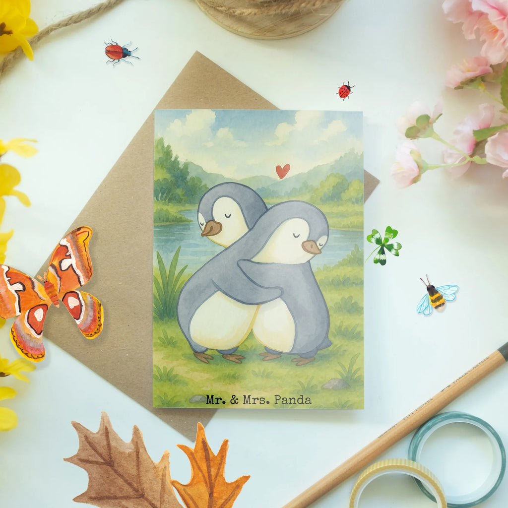 Greetings card penguins Cuddle Design Grußkarte, Klappkarte, Einladungskarte, Glückwunschkarte, Hochzeitskarte, Geburtstagskarte, Karte, Ansichtskarten, Liebe, Partner, Freund, Freundin, Ehemann, Ehefrau, Heiraten, Verlobung, Heiratsantrag, Liebesgeschenk, Jahrestag, Hocheitstag, Valentinstag, Geschenk für Frauen, Hochzeitstag, Mitbringsel, Geschenk für Freundin, Geschenk für Partner, Liebesbeweis, für Männer, für Ehemann