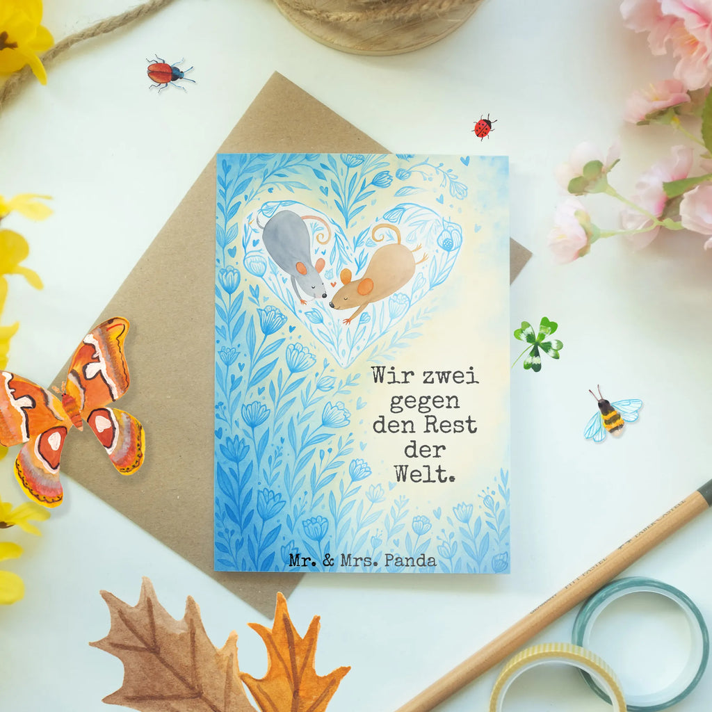 Greetings card Mice heart Design Grußkarte, Klappkarte, Einladungskarte, Glückwunschkarte, Hochzeitskarte, Geburtstagskarte, Karte, Ansichtskarten, Liebe, Partner, Freund, Freundin, Ehemann, Ehefrau, Heiraten, Verlobung, Heiratsantrag, Liebesgeschenk, Jahrestag, Hocheitstag, Maus, Mäuse, Liebesbotschaft, Liebesbeweis, Hochzeit, Lieblingsmensch, Gemeinsamkeit, Love, Geschenk für zwei