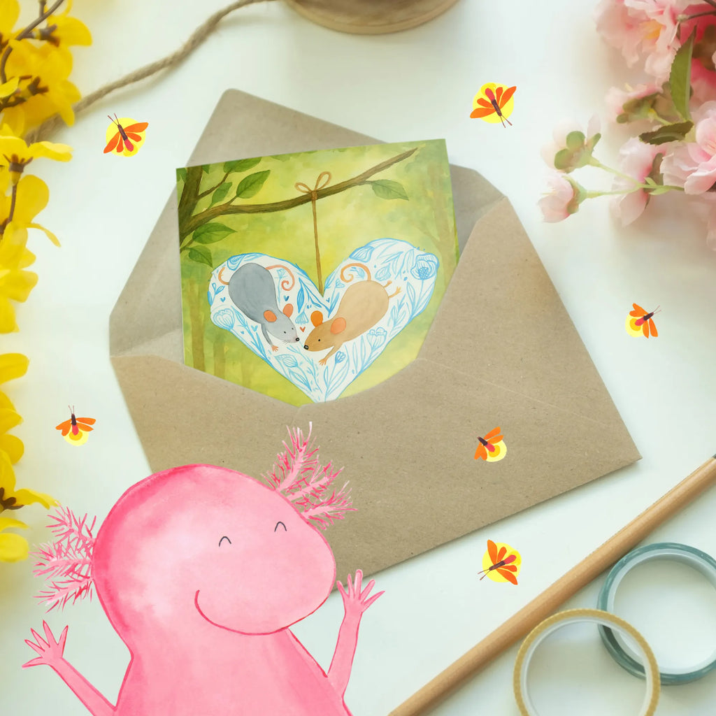 Greetings card Mice heart Design Grußkarte, Klappkarte, Einladungskarte, Glückwunschkarte, Hochzeitskarte, Geburtstagskarte, Karte, Ansichtskarten, Liebe, Partner, Freund, Freundin, Ehemann, Ehefrau, Heiraten, Verlobung, Heiratsantrag, Liebesgeschenk, Jahrestag, Hocheitstag, Maus, Mäuse, Liebesbotschaft, Liebesbeweis, Hochzeit, Lieblingsmensch, Gemeinsamkeit, Love, Geschenk für zwei