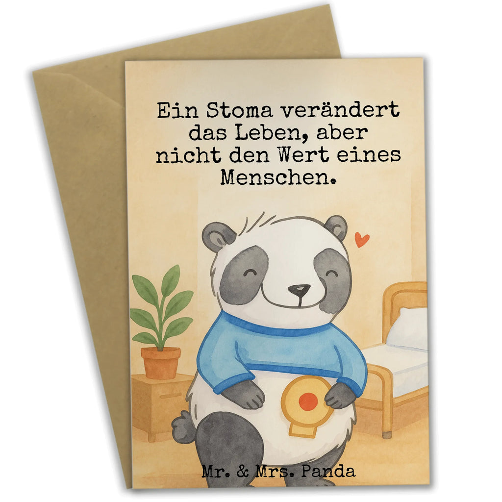 Greetings card Panda artificial anus Design Grußkarte, Klappkarte, Einladungskarte, Glückwunschkarte, Hochzeitskarte, Geburtstagskarte, Karte, Ansichtskarten, Panda, künstlicher Darmausgang, Stoma, Stomabeutel