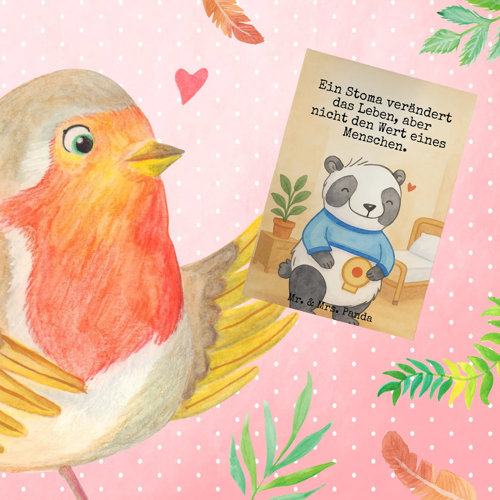 Greetings card Panda artificial anus Design Grußkarte, Klappkarte, Einladungskarte, Glückwunschkarte, Hochzeitskarte, Geburtstagskarte, Karte, Ansichtskarten, Panda, künstlicher Darmausgang, Stoma, Stomabeutel