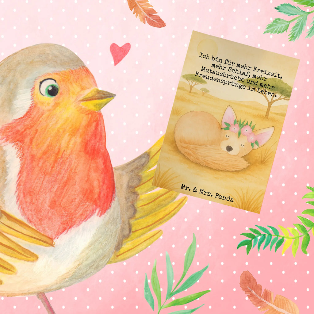 Greetings card desert fox Flower Design Grußkarte, Klappkarte, Einladungskarte, Glückwunschkarte, Hochzeitskarte, Geburtstagskarte, Karte, Ansichtskarten, Afrika, Wildtiere, Wüste, Wüstenfuchs, Blumen, Blumenkranz, Glücklich