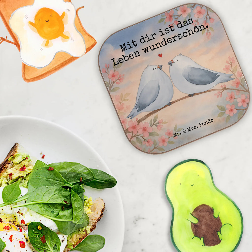 Square coaster Turtledoves in love Design Korkuntersetzer, Glasuntersetzer, Untersetzer Gläser, Getränkeuntersetzer, Untersetzer, Bierdeckel, Untersetzer aus Holz, Holzuntersetzer, Untersetzer für Gläser, Untersetzer Holz, Untersetzer Design, Tassen Untersetzer, Liebe, Partner, Freund, Freundin, Ehemann, Ehefrau, Heiraten, Verlobung, Heiratsantrag, Liebesgeschenk, Jahrestag, Hocheitstag, Verheiratet, Verlobt, Geschenk Freund, Verliebt, Turteltauben, Turteltäubchen, Tauben, Geschenk Freundin, Liebesbeweis, Geschenk Hochzeit, Hochzeitstag