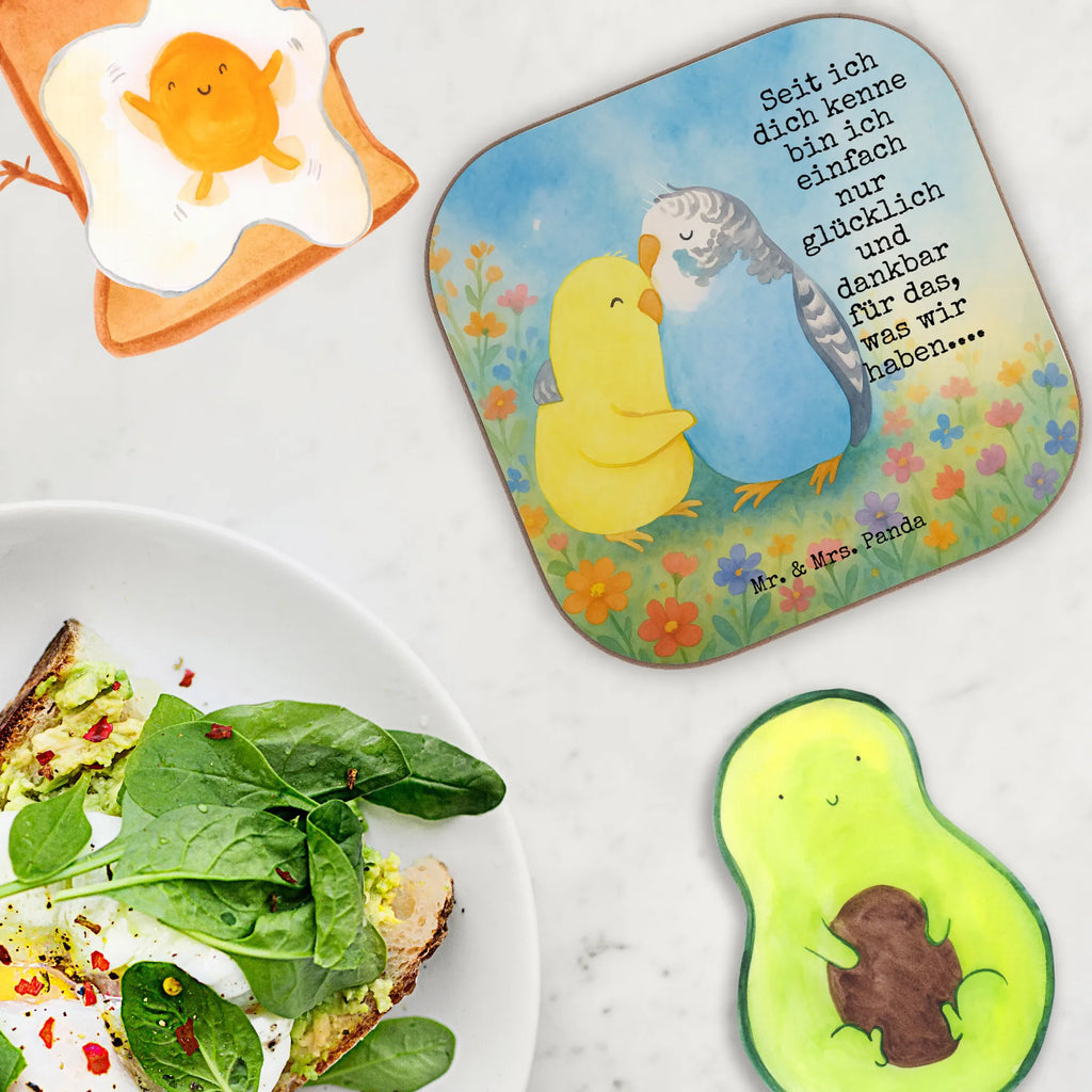 Square coaster Parakeets in love Design Untersetzer, Bierdeckel, Glasuntersetzer, Untersetzer Gläser, Getränkeuntersetzer, Untersetzer aus Holz, Untersetzer für Gläser, Korkuntersetzer, Untersetzer Holz, Holzuntersetzer, Tassen Untersetzer, Untersetzer Design, Liebe, Partner, Freund, Freundin, Ehemann, Ehefrau, Heiraten, Verlobung, Heiratsantrag, Liebesgeschenk, Jahrestag, Hocheitstag, Vögel, Wellensittich, Nähe, Kuscheln, Vertrauen