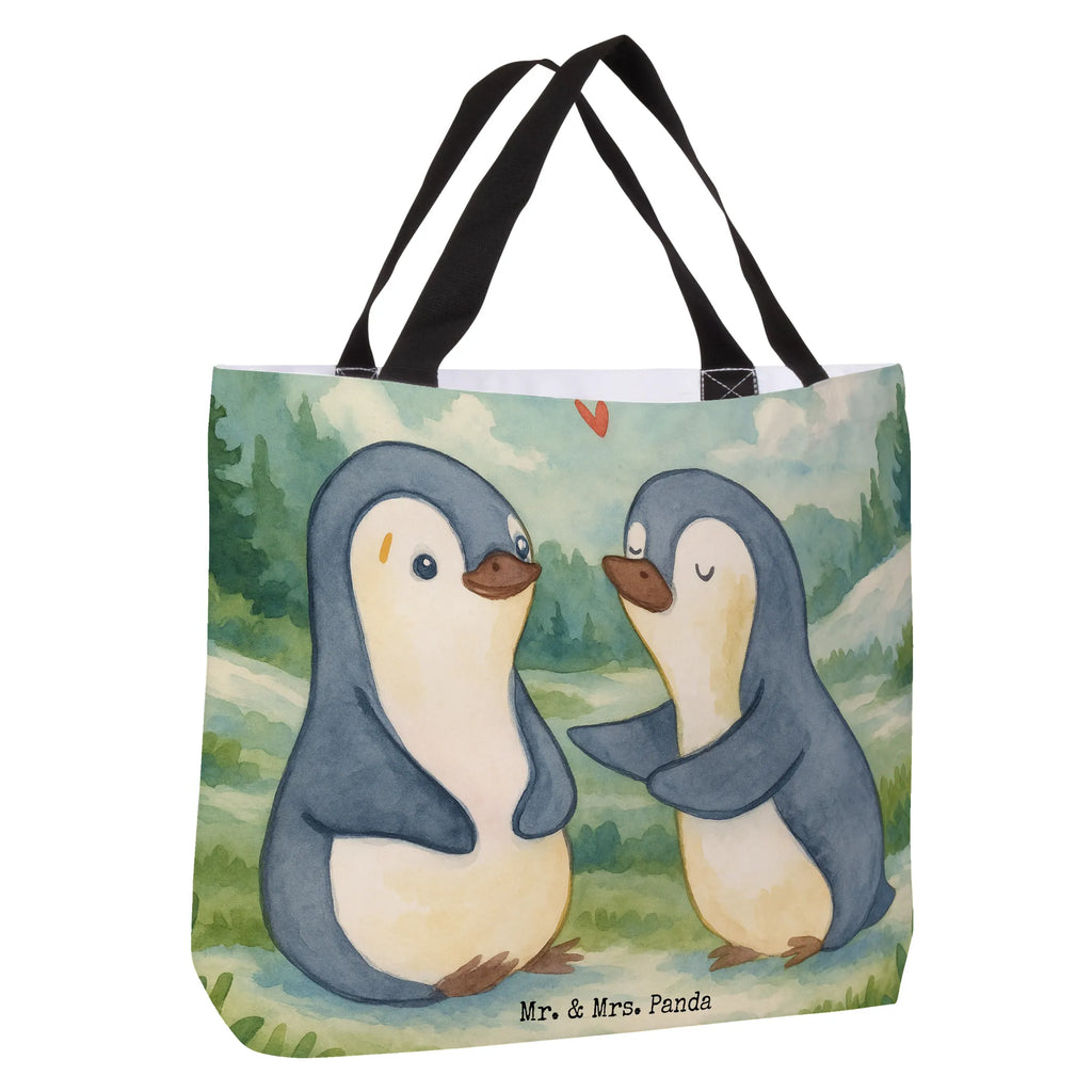 Shopper Pinguine trösten Design Strandtasche, Beutel, Shopper, Einkaufstasche, Freizeittasche, Schultasche, Alltagstasche, Einkaufsbeutel, Tragebeutel, Tasche, Schulbeutel, Liebe, Partner, Freund, Freundin, Ehemann, Ehefrau, Heiraten, Verlobung, Heiratsantrag, Liebesgeschenk, Jahrestag, Hocheitstag, Valentinstag, Geschenk für Frauen, Geschenk für Freundin, Mitbringsel, Geschenk für Partner, für Ehemann, Hochzeitstag, Liebesbeweis, für Männer
