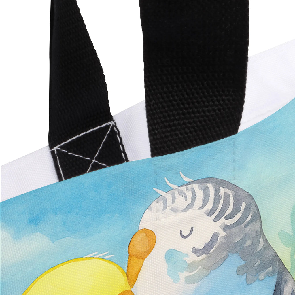 Shopper Wellensittich Liebe Design Tasche, Alltagstasche, Schultasche, Freizeittasche, Einkaufstasche, Einkaufsbeutel, Tragebeutel, Beutel, Shopper, Strandtasche, Schulbeutel, Liebe, Partner, Freund, Freundin, Ehemann, Ehefrau, Heiraten, Verlobung, Heiratsantrag, Liebesgeschenk, Jahrestag, Hocheitstag, Nähe, Vertrauen, Wellensittich, Vögel, Kuscheln