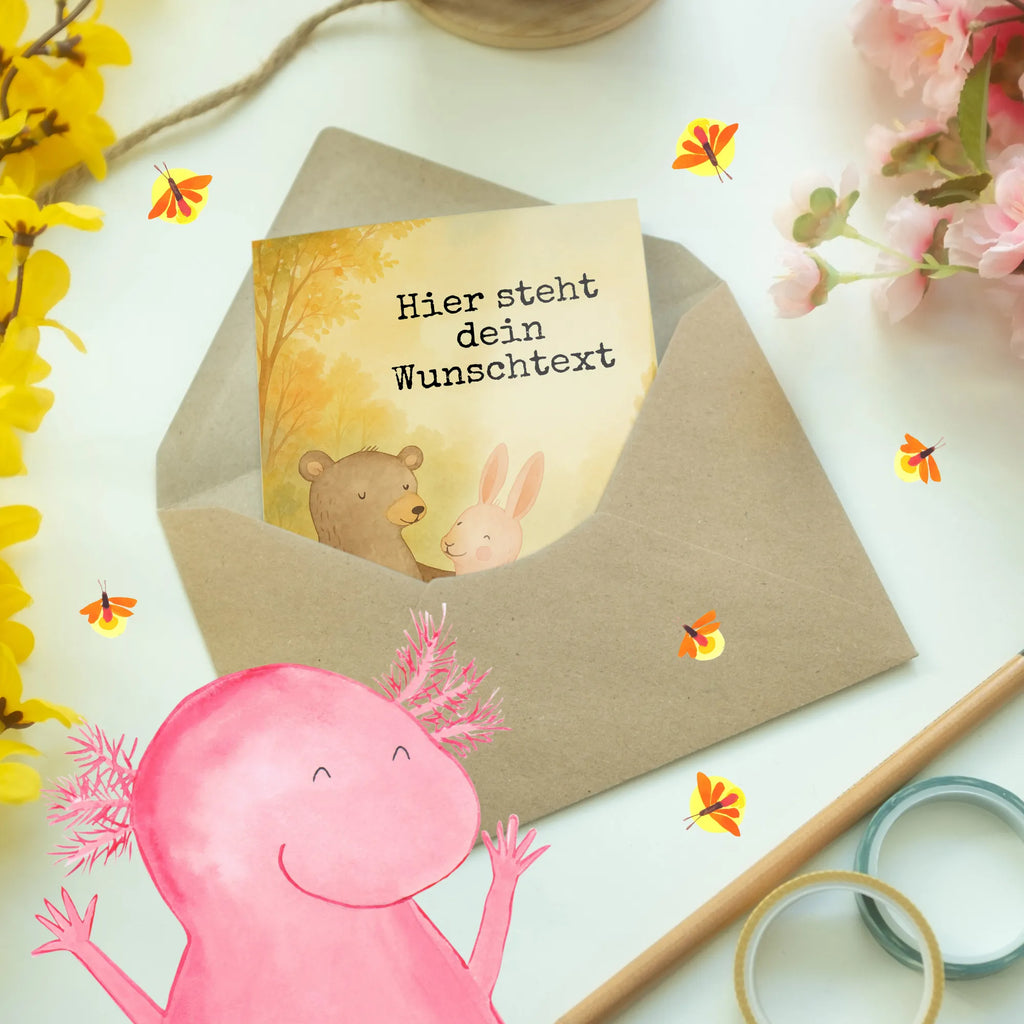 Personalised greetings card bear and rabbit Embrace Design Grußkarte selber drucken, Personalisierte Karte, Personalisierte Einladungskarte, Grußkarte als Geldgeschenk, Grußkarte selbst gestalten, Grußkarten personalisiert, Grußkarte mit Namen, Personalisierte Grußkarte, Personalisierte Hochzeitskarte, Grußkarte mit persönlichen Nachrichten, Personalisierte Geburtstagskarte, Personalisierte Glückwunschkarte, Personalisiertere Klappkarte, Liebe, Partner, Freund, Freundin, Ehemann, Ehefrau, Heiraten, Verlobung, Heiratsantrag, Liebesgeschenk, Jahrestag, Hocheitstag, best friends, Bär, Hase, Bärchen, bester Freund, Freunde