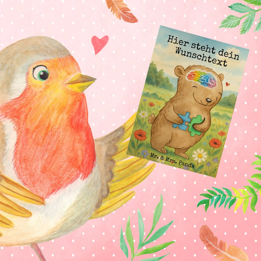 Personalisierte Grußkarte Bär Autismus Design Grußkarten personalisiert, Personalisierte Glückwunschkarte, Grußkarte mit persönlichen Nachrichten, Personalisierte Hochzeitskarte, Personalisierte Geburtstagskarte, Personalisierte Grußkarte, Personalisierte Einladungskarte, Grußkarte selber drucken, Personalisierte Karte, Grußkarte als Geldgeschenk, Personalisiertere Klappkarte, Grußkarte mit Namen, Grußkarte selbst gestalten, Bär, Entwicklungsstörungen, ASS, Autismus, Autismus-Spektrum-Störungen, Asperger Autismus