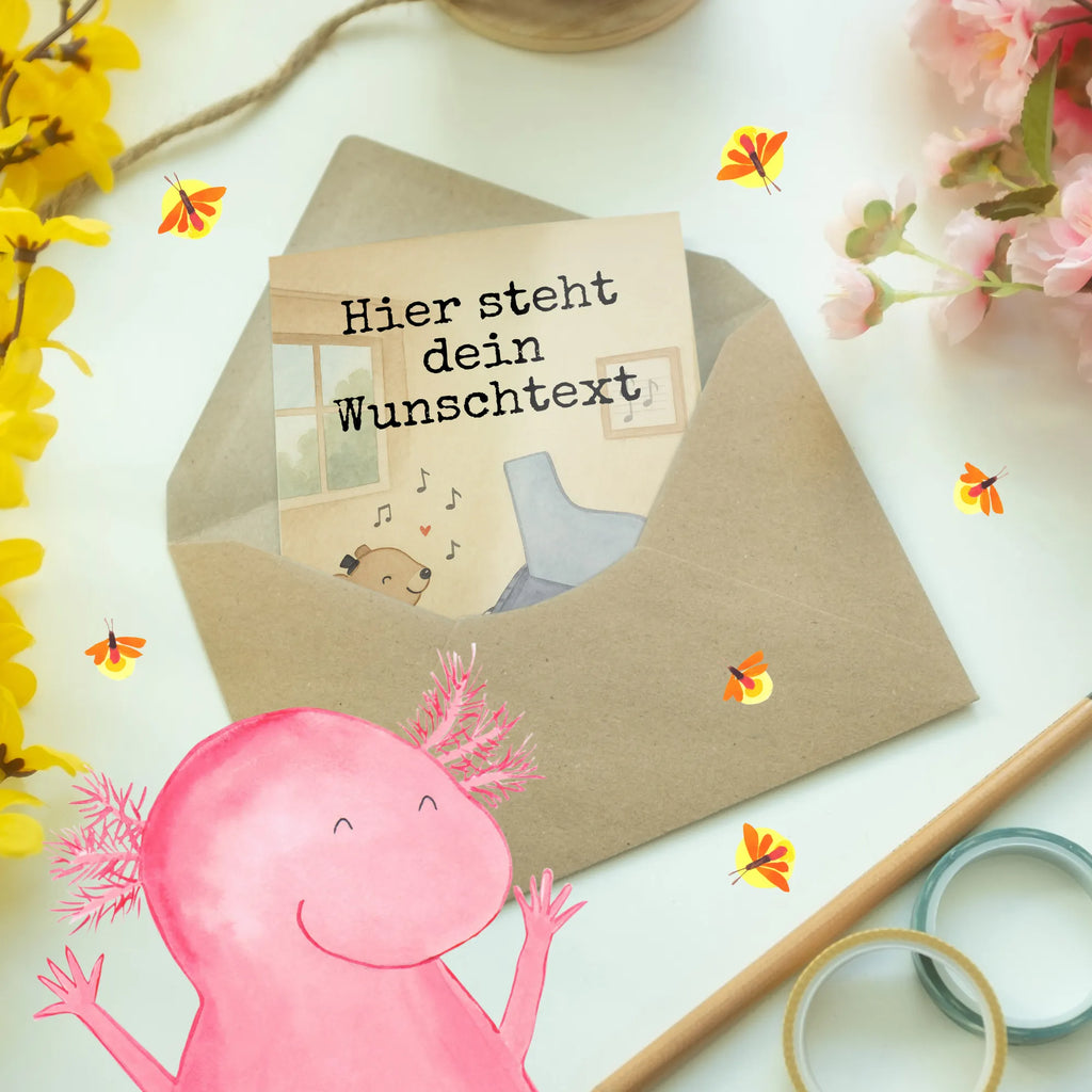 Personalised greetings card niedźwiedź fortepian Design Personalisiertere Klappkarte, Grußkarte selber drucken, Personalisierte Hochzeitskarte, Personalisierte Karte, Personalisierte Grußkarte, Grußkarte selbst gestalten, Personalisierte Geburtstagskarte, Grußkarte mit Namen, Grußkarten personalisiert, Personalisierte Glückwunschkarte, Grußkarte mit persönlichen Nachrichten, Grußkarte als Geldgeschenk, Personalisierte Einladungskarte, Instrumente, Geschenke Musiker, Musikliebhaber, Pianist, Flügel, Bär, Klassik, Konzert, Klavier