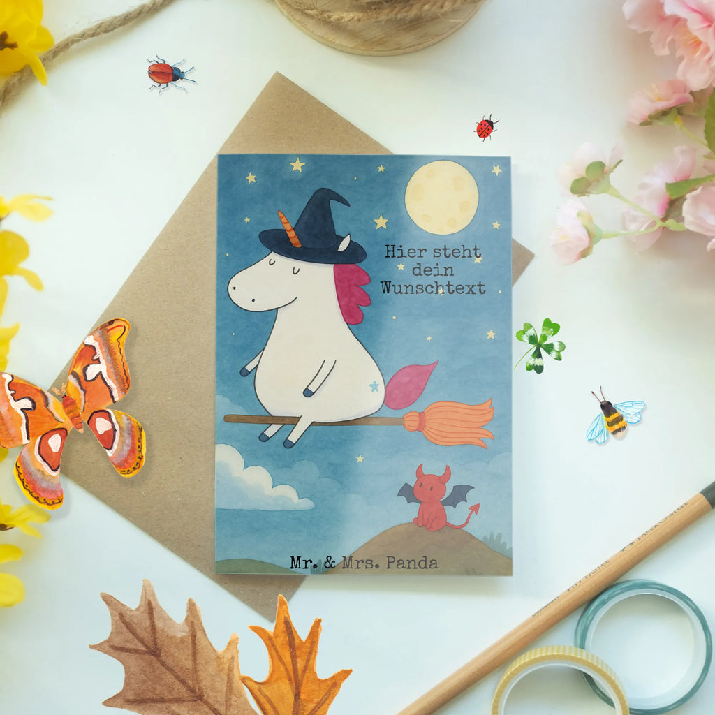 Personalisierte Grußkarte Einhorn Hexe Design Personalisierte Glückwunschkarte, Personalisierte Einladungskarte, Personalisiertere Klappkarte, Personalisierte Hochzeitskarte, Grußkarte mit persönlichen Nachrichten, Personalisierte Grußkarte, Grußkarte mit Namen, Grußkarte selber drucken, Personalisierte Geburtstagskarte, Personalisierte Karte, Grußkarte selbst gestalten, Grußkarte als Geldgeschenk, Grußkarten personalisiert, Einhorn, Einhörner, Einhorn Deko, Unicorn, Frau, Verrückte, Hexe, Teufel, Ehefrau, Zicke, Engel, Freundin, Leben
