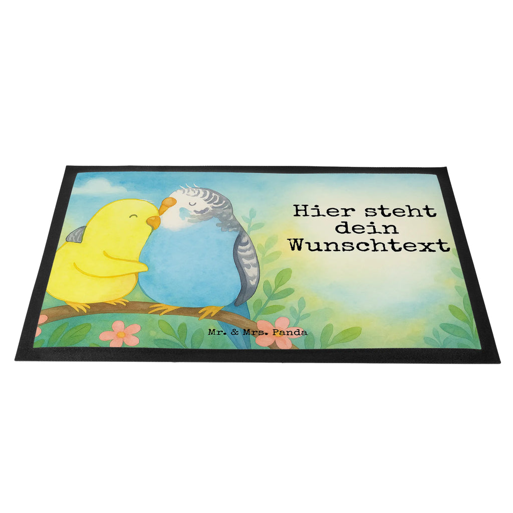 Personalized doormat Parakeets in love Design Türvorleger mit Namen, Personalisierte Fußmatte, Haustürmatte personalisiert, Wunschnamen, Bedrucken, Personalisieruung, Namensfussmatte, Fußmatte bedrucken, Personalisiert, Fußmatte mit Namen, Türvorleger personalisiert, Liebe, Partner, Freund, Freundin, Ehemann, Ehefrau, Heiraten, Verlobung, Heiratsantrag, Liebesgeschenk, Jahrestag, Hocheitstag, Kuscheln, Wellensittich, Vögel, Nähe, Vertrauen
