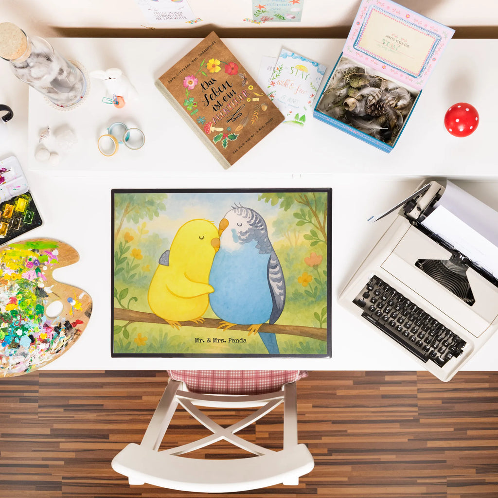 Schreibtischunterlage Wellensittich Liebe Design Bürobedarf, Schreibunterlage, Schreibtischunterlage Groß, Schreibtischauflage, Schreibtisch Unterlagen, Büroartikel, Schreibwaren, Liebe, Partner, Freund, Freundin, Ehemann, Ehefrau, Heiraten, Verlobung, Heiratsantrag, Liebesgeschenk, Jahrestag, Hocheitstag, Wellensittich, Vögel, Kuscheln, Vertrauen, Nähe
