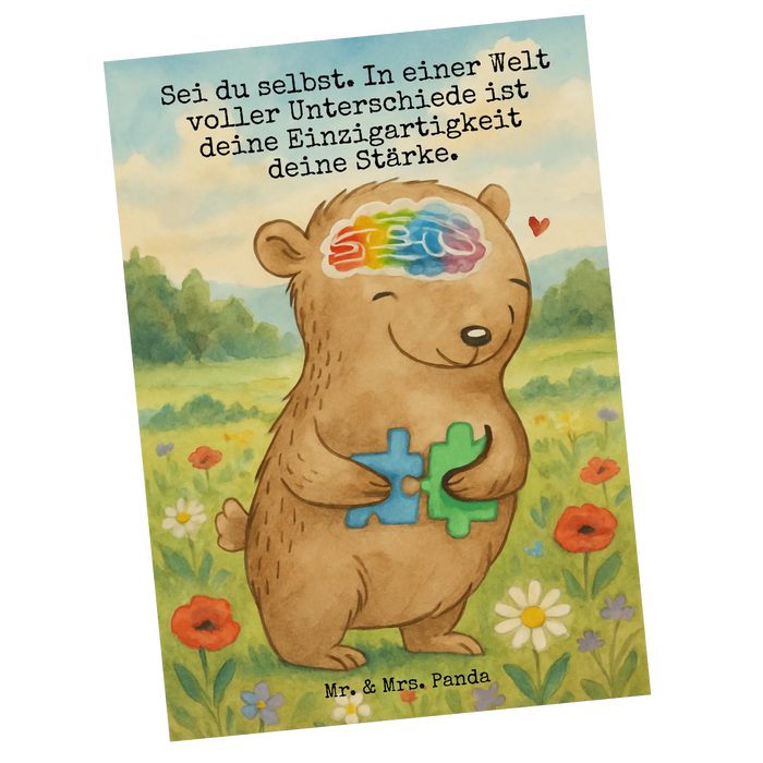 Postcard Bear Autism Design
