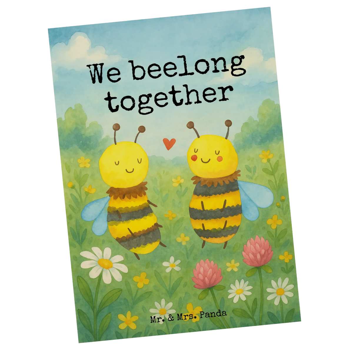Postcard bee In love Design Motivkarte, bildkarte, Postkarten, einzelkarte, Fotokarte, Grußkarte, Ansichtskarten, spruchkarte, kunstkarte, Kunstkarten, Postkarte, Designkarte, Ansichtskarte, Biene, Hummel, Wespe