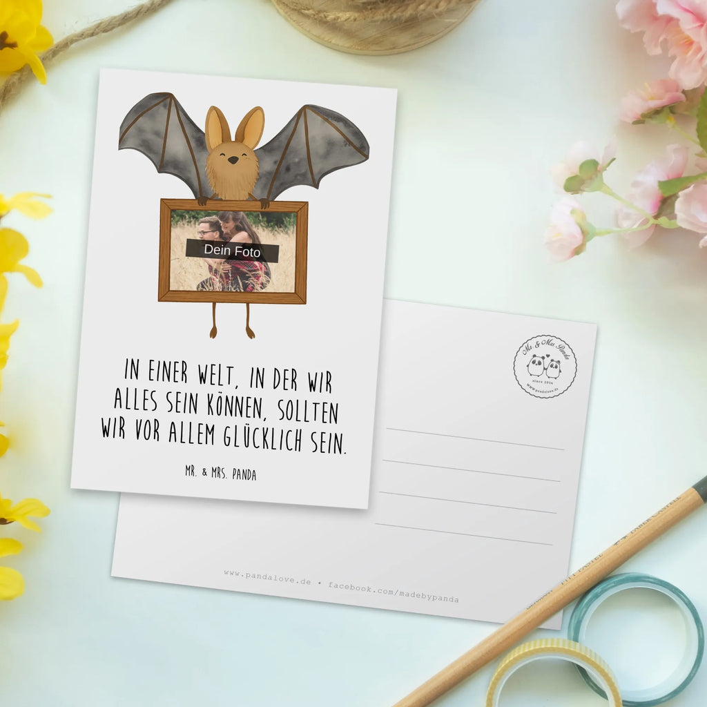 Personalizowana pocztówka ze zdjęciem nietoperz skrzydło Design Personalisierte Foto Postkarte, Tiermotive, Gute Laune, lustige Sprüche, Tiere