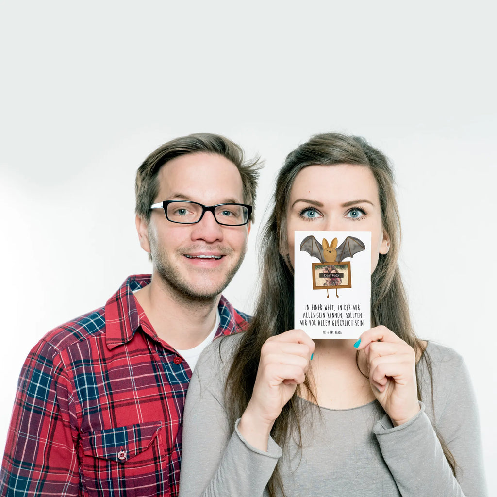 Personalizowana pocztówka ze zdjęciem nietoperz skrzydło Design Personalisierte Foto Postkarte, Tiermotive, Gute Laune, lustige Sprüche, Tiere