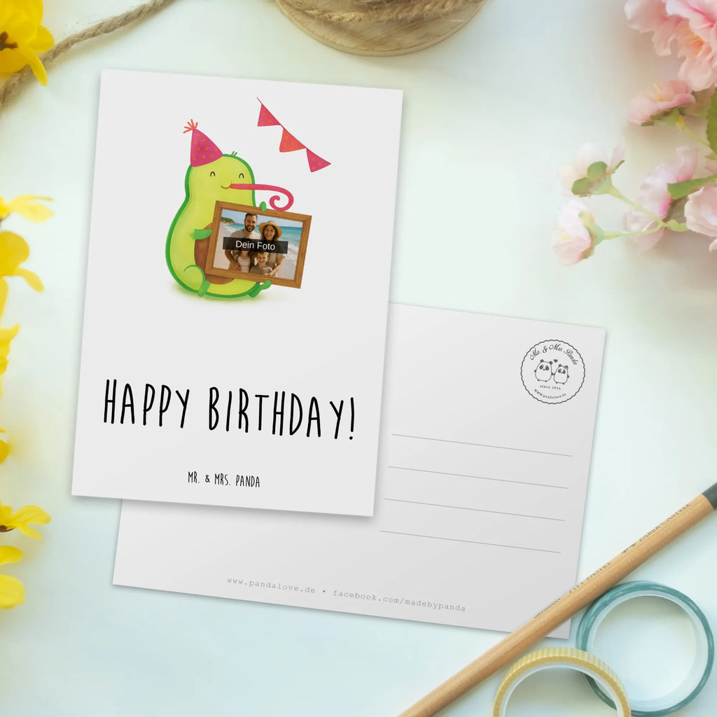 Personalized Photo Postcard avocado Birthday Design Personalisierte Foto Postkarte, Avocado, Veggie, Vegan, Gesund