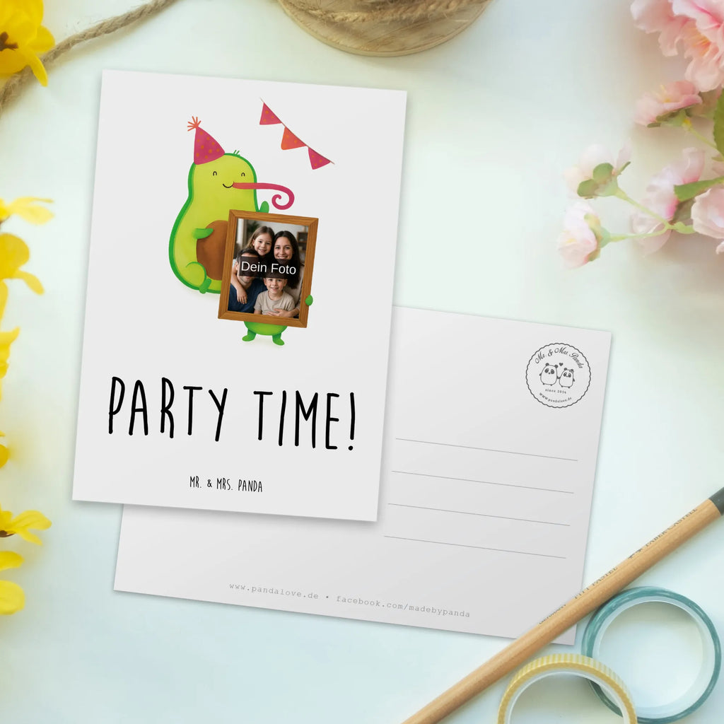 Personalizowana pocztówka ze zdjęciem Awokado Czas na imprezę Design Personalisierte Foto Postkarte, Avocado, Veggie, Vegan, Gesund