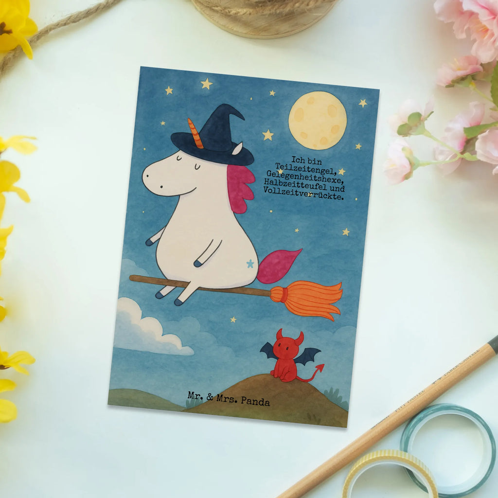 Postkarte Einhorn Hexe Design Postkarte, Karte, Geschenkkarte, Grußkarte, Einladung, Ansichtskarte, Geburtstagskarte, Einladungskarte, Dankeskarte, Ansichtskarten, Einladung Geburtstag, Einladungskarten Geburtstag, Einhorn, Einhörner, Einhorn Deko, Unicorn, Frau, Ehefrau, Hexe, Teufel, Engel, Verrückte, Freundin, Leben, Zicke