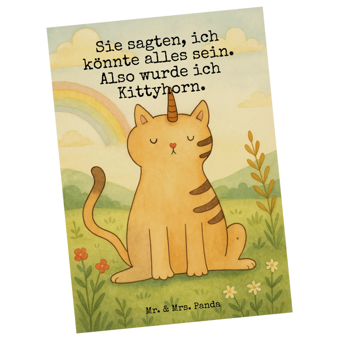 Postcard unicorn Cat Design