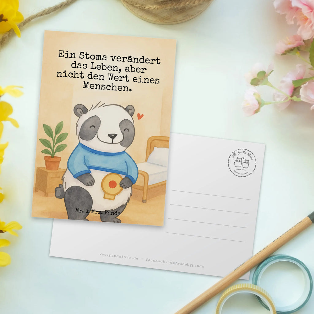 Postcard Panda artificial anus Design Geschenkkarte, Einladung, Postkarte, Dankeskarte, Ansichtskarten, Geburtstagskarte, Ansichtskarte, Karte, Einladungskarten Geburtstag, Grußkarte, Einladungskarte, Einladung Geburtstag, künstlicher Darmausgang, Panda, Stoma, Stomabeutel