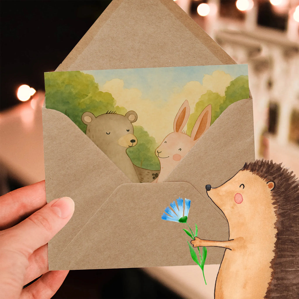 Karta Deluxe Niedźwiedź i królik Przytulać Design Karte, Grußkarte, Klappkarte, Einladungskarte, Glückwunschkarte, Hochzeitskarte, Geburtstagskarte, Hochwertige Grußkarte, Hochwertige Klappkarte, Liebe, Partner, Freund, Freundin, Ehemann, Ehefrau, Heiraten, Verlobung, Heiratsantrag, Liebesgeschenk, Jahrestag, Hocheitstag, Freunde, bester Freund, Hase, Bär, Bärchen, best friends