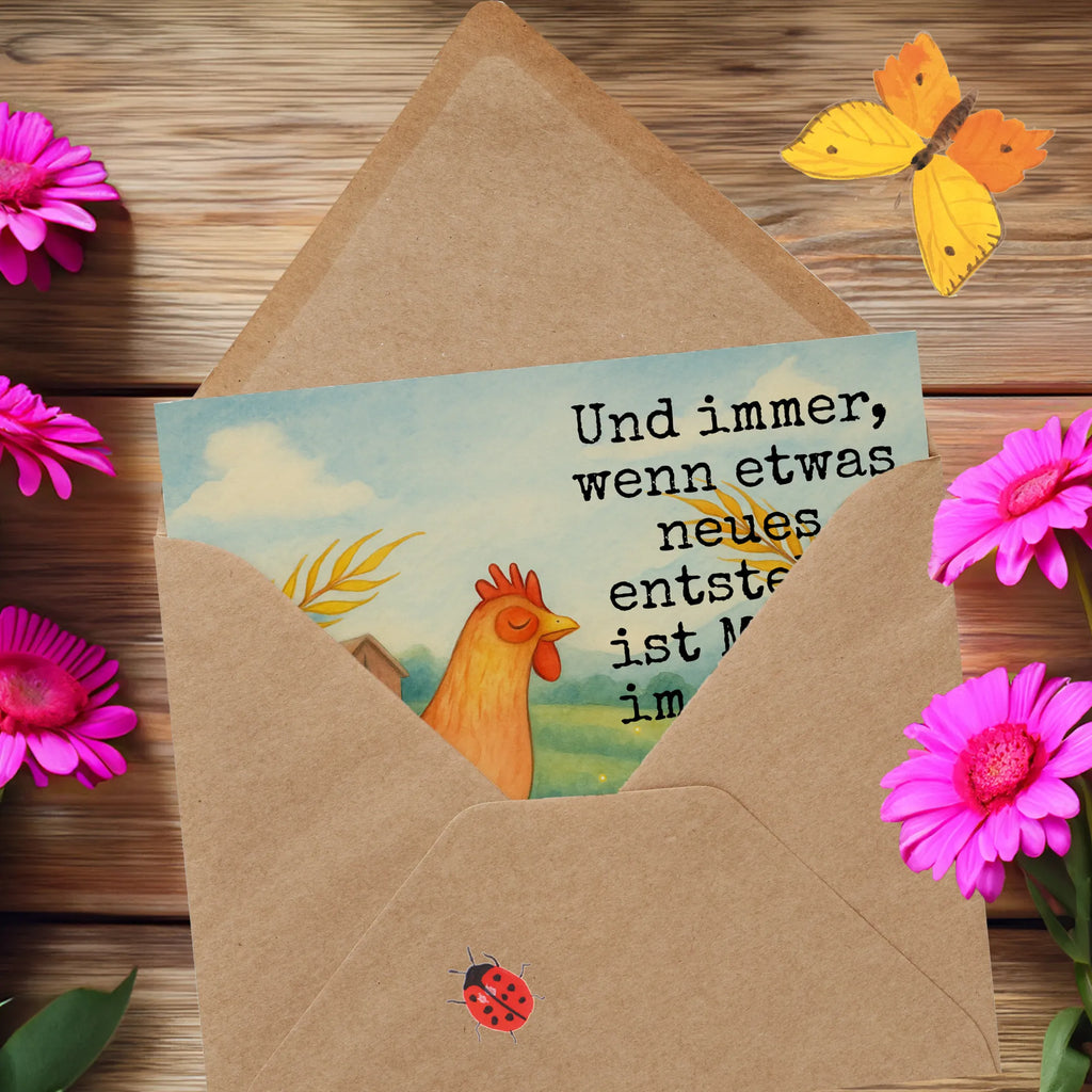 Karta Deluxe kurczak Dumny Design Karte, Grußkarte, Klappkarte, Einladungskarte, Glückwunschkarte, Hochzeitskarte, Geburtstagskarte, Hochwertige Grußkarte, Hochwertige Klappkarte, Bauernhof, Hoftiere, Landwirt, Landwirtin, Hahn, Henne, Hühner, Eier, Hof, Landleben, Motivation, Geburt, Magie, Spruch, Schwangerschaft