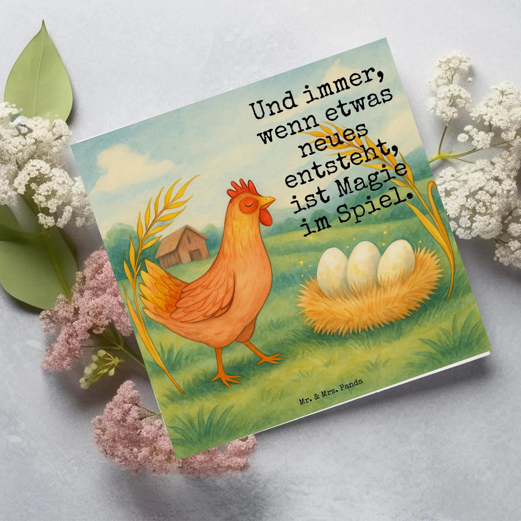 Karta Deluxe kurczak Dumny Design Karte, Grußkarte, Klappkarte, Einladungskarte, Glückwunschkarte, Hochzeitskarte, Geburtstagskarte, Hochwertige Grußkarte, Hochwertige Klappkarte, Bauernhof, Hoftiere, Landwirt, Landwirtin, Hahn, Henne, Hühner, Eier, Hof, Landleben, Motivation, Geburt, Magie, Spruch, Schwangerschaft