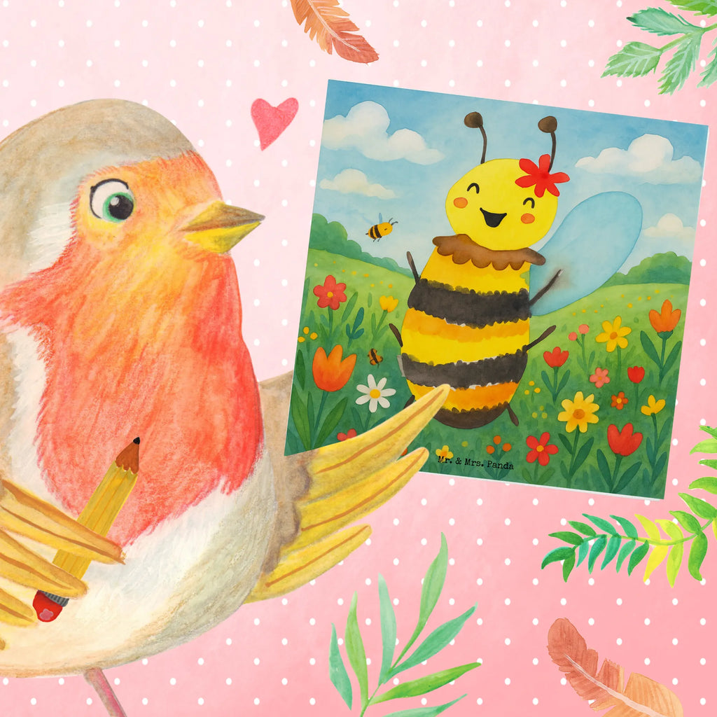 Deluxe Karte Biene Happy Design Karte, Grußkarte, Klappkarte, Einladungskarte, Glückwunschkarte, Hochzeitskarte, Geburtstagskarte, Hochwertige Grußkarte, Hochwertige Klappkarte, Biene, Wespe, Hummel