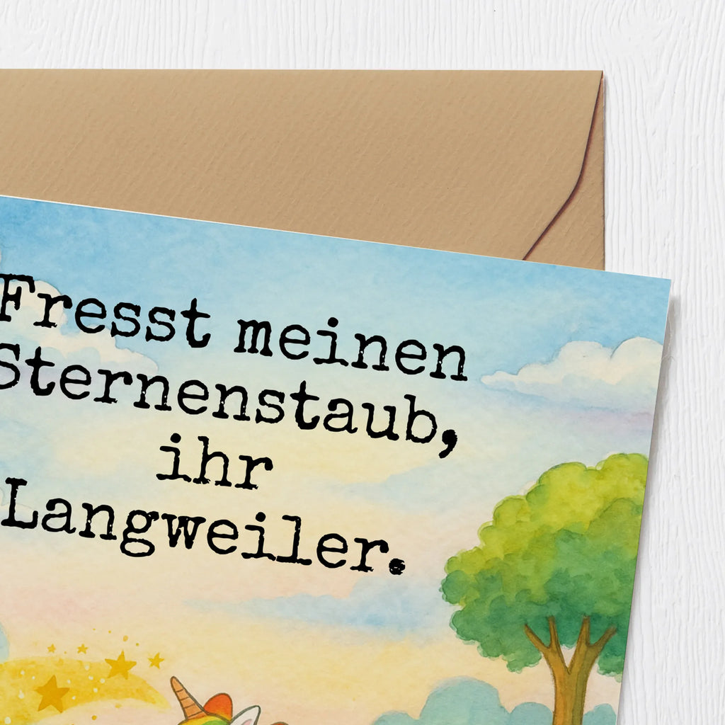 Deluxe Karte Einhorn Happy Design Karte, Grußkarte, Klappkarte, Einladungskarte, Glückwunschkarte, Hochzeitskarte, Geburtstagskarte, Hochwertige Grußkarte, Hochwertige Klappkarte, Einhorn, Einhörner, Einhorn Deko, Unicorn, glücklich, fröhlich, Spaß, Freude, Lebensfreude, witzig, spannend, Lächeln, Lachen