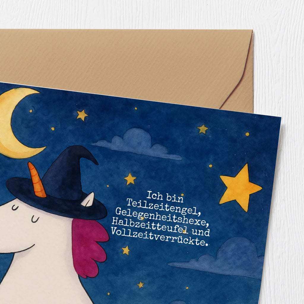 Deluxe Card unicorn Witch Design Karte, Grußkarte, Klappkarte, Einladungskarte, Glückwunschkarte, Hochzeitskarte, Geburtstagskarte, Hochwertige Grußkarte, Hochwertige Klappkarte, Einhorn, Einhörner, Einhorn Deko, Unicorn, Frau, Ehefrau, Hexe, Teufel, Engel, Verrückte, Freundin, Leben, Zicke