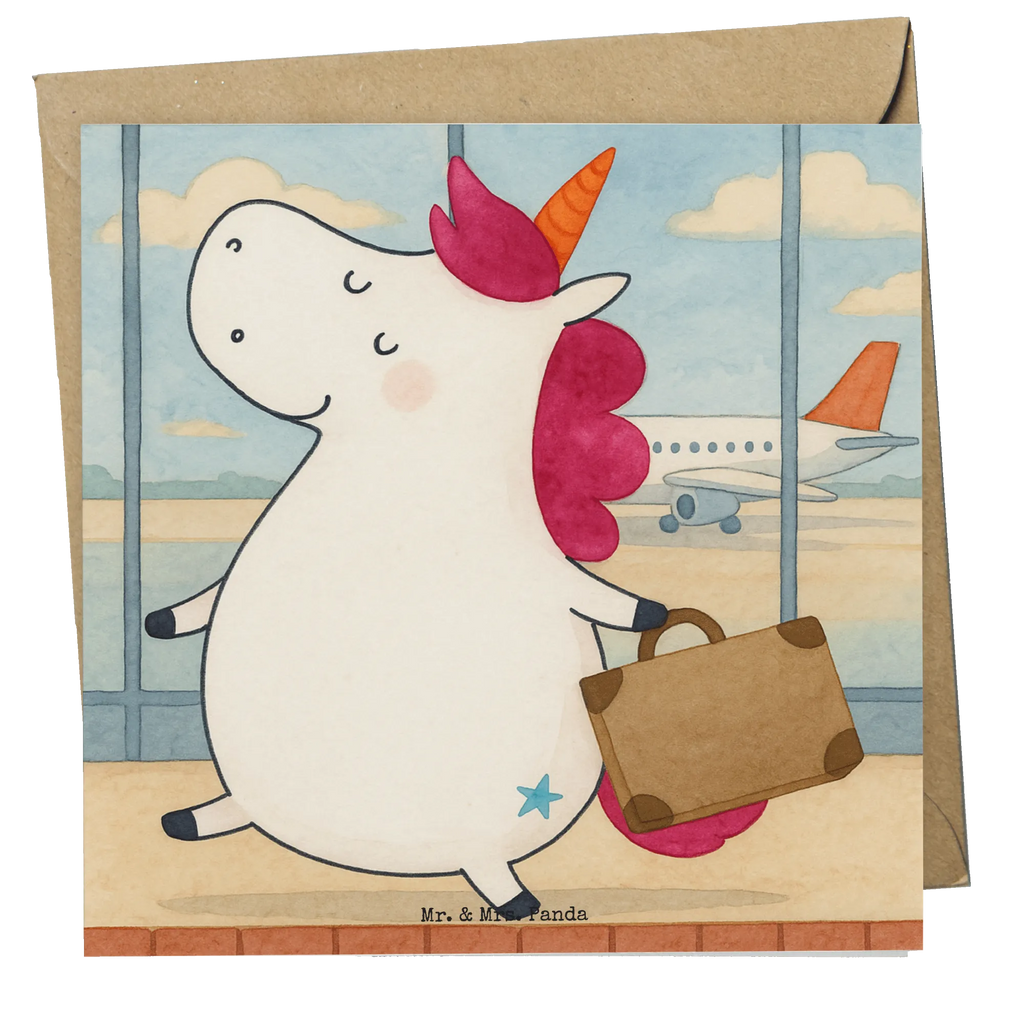 Deluxe Card unicorn Suitcase Design Karte, Grußkarte, Klappkarte, Einladungskarte, Glückwunschkarte, Hochzeitskarte, Geburtstagskarte, Hochwertige Grußkarte, Hochwertige Klappkarte, Einhorn, Einhörner, Einhorn Deko, Unicorn, unicorn, Koffer, Verreisen, Reise, Gepäck, Abenteuer, Erwachsen, Kind, albern, Spaß, lustig, witzig