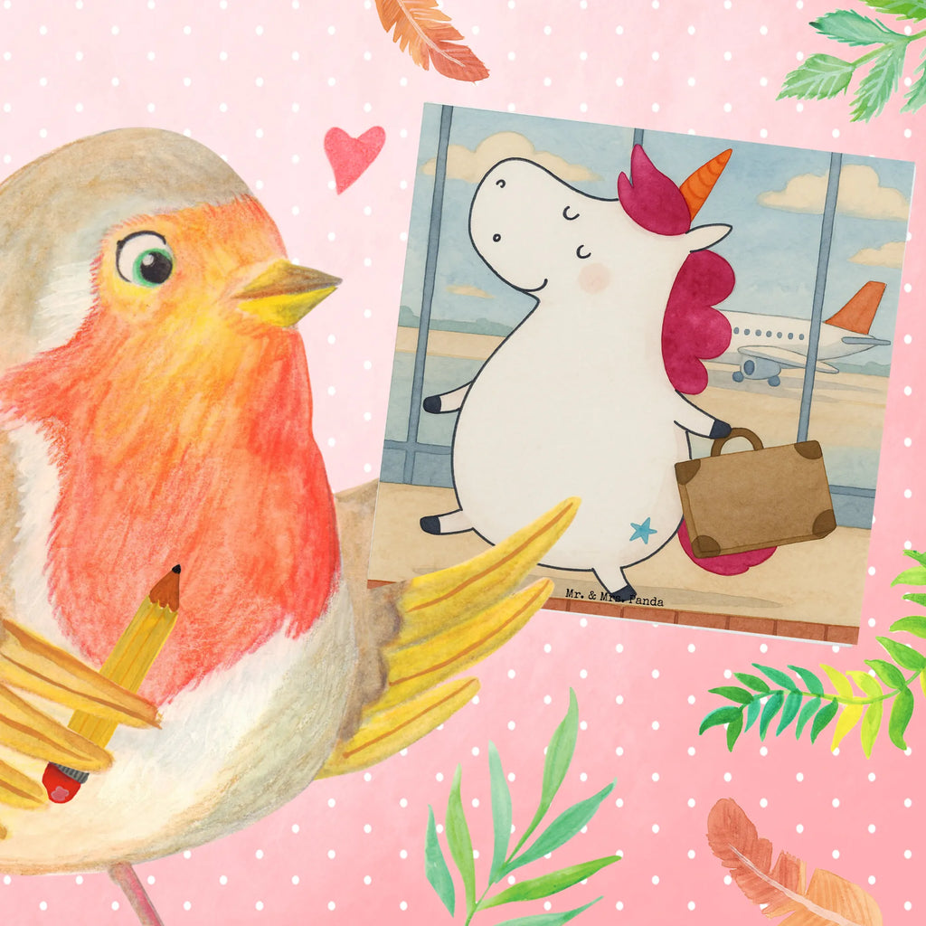 Deluxe Card unicorn Suitcase Design Karte, Grußkarte, Klappkarte, Einladungskarte, Glückwunschkarte, Hochzeitskarte, Geburtstagskarte, Hochwertige Grußkarte, Hochwertige Klappkarte, Einhorn, Einhörner, Einhorn Deko, Unicorn, unicorn, Koffer, Verreisen, Reise, Gepäck, Abenteuer, Erwachsen, Kind, albern, Spaß, lustig, witzig